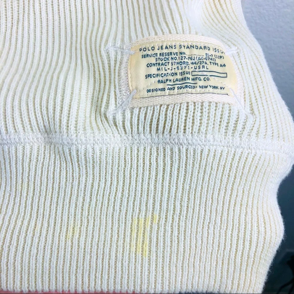 Polo Jeans Company Ralph Lauren Ribbed Half Zip Sweater XXL